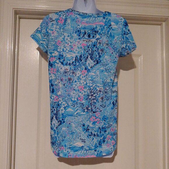 Lilly Pulitzer Etta V-Neck Love North Carolina Coastal Resort Logo Beach - Picture 7 of 12
